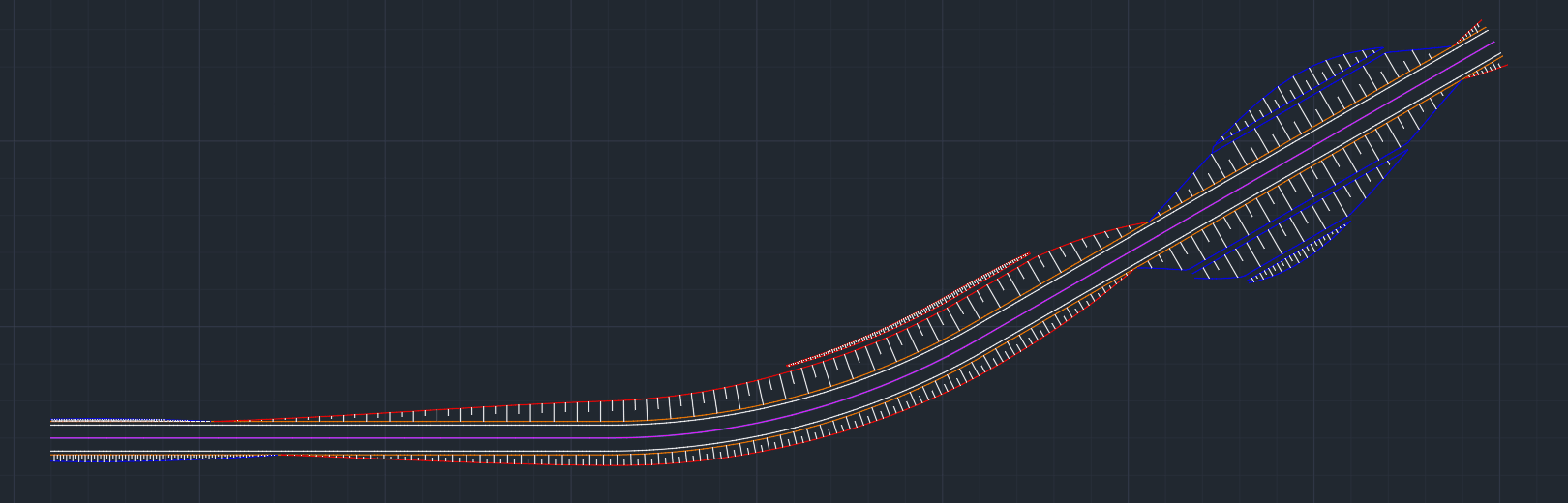 切盛平面を法ケバ付きで一括作図