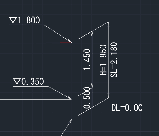 ブロック積の斜長を自動計算